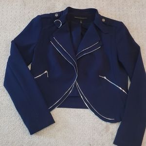 gorgeous WHBM Moto jacket Navy sz 8